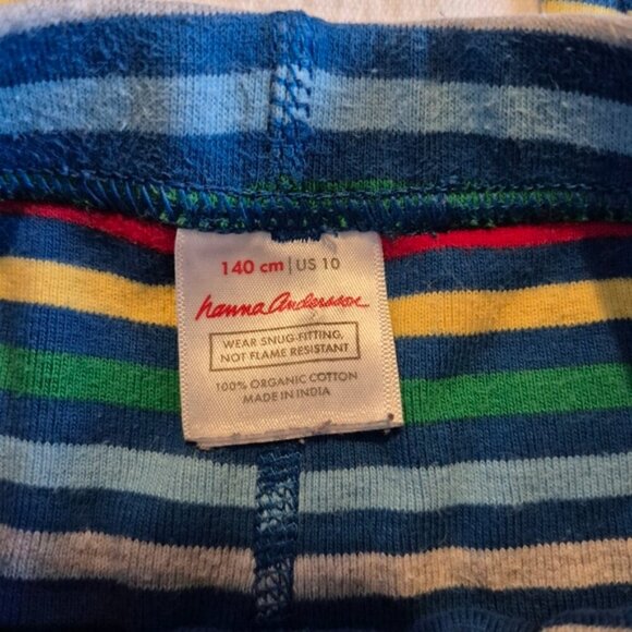 Hanna Andersson boys size size 140 or 10 pajama pants multi color stripes EUC - Picture 3 of 4